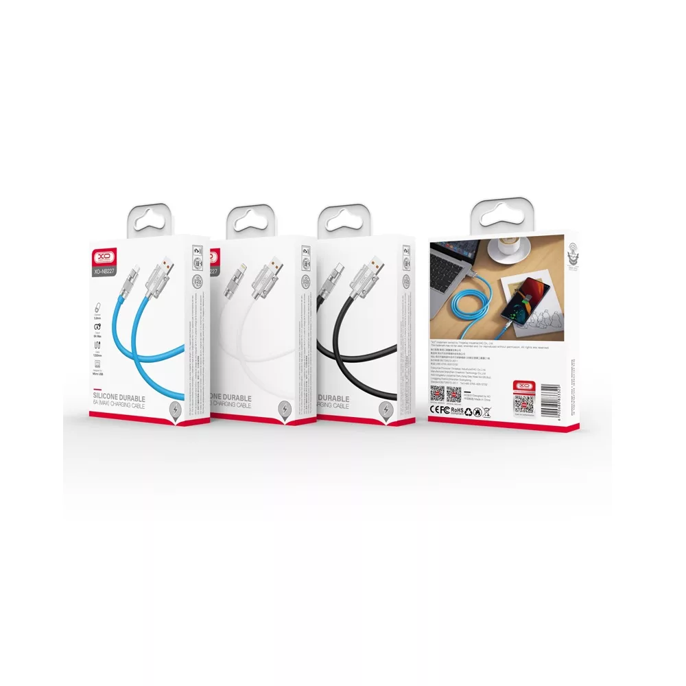 Câble De Charge XO Micro USB – 1.2 M – Noir 1 Câble De Charge XO Micro USB – 1.2 M – Noir