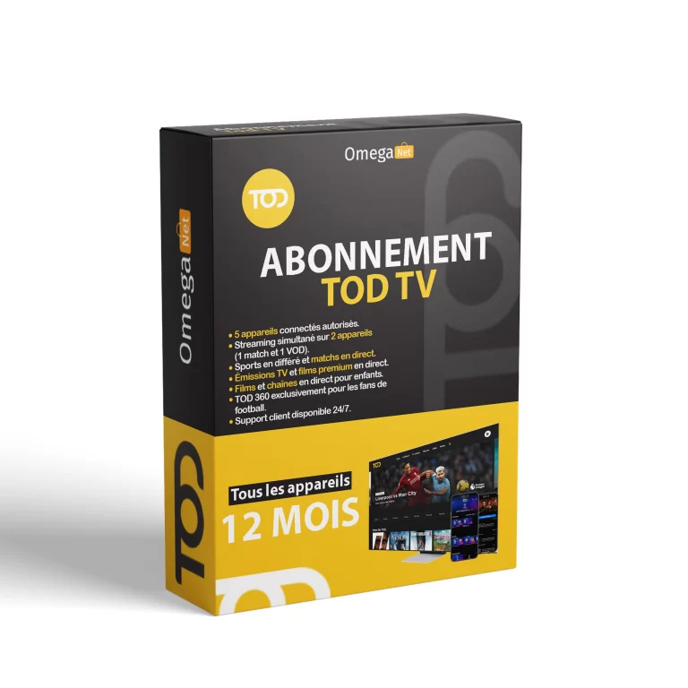 Abonnement TOD TV 12 MOIS / tous les appareils