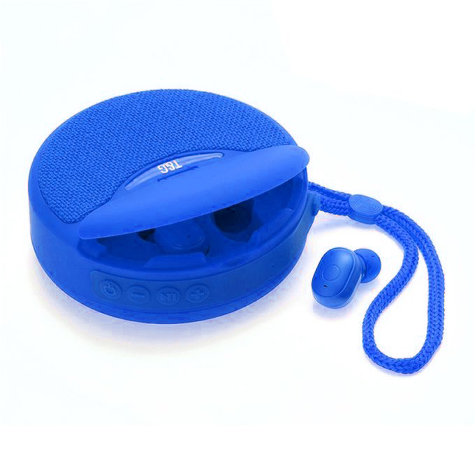 HAUT PARLEUR BLUETOOTH AVEC ECOUTEUR SANS FIL 2EN1 TG808 / BLEU
