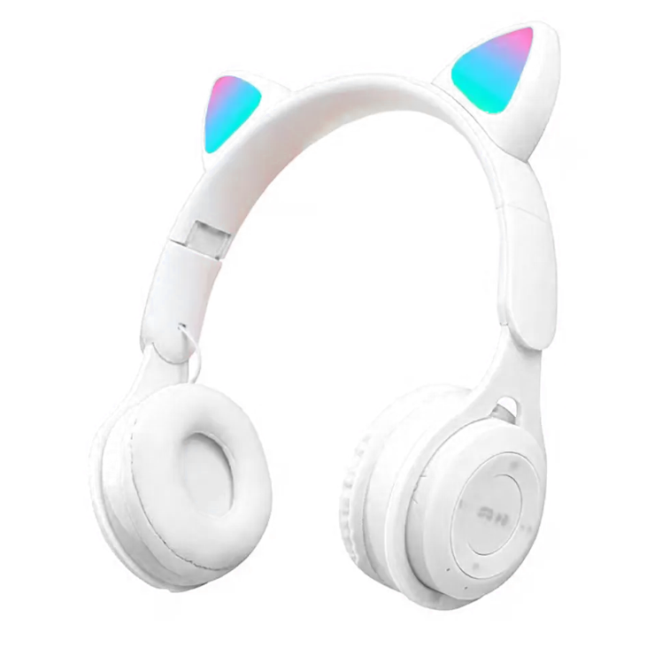 Casque Bluetooth Oreilles de Chat KWY-Y08 / BLANC