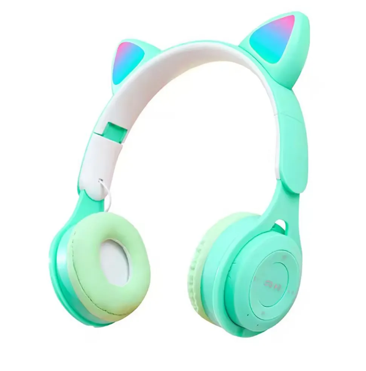 Casque Bluetooth Oreilles de Chat KWY-Y08 / VERT