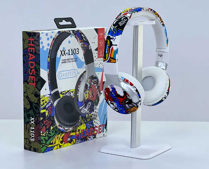 Casque Sans Fil Bluetooth Graffiti XX-1103 / Blanc