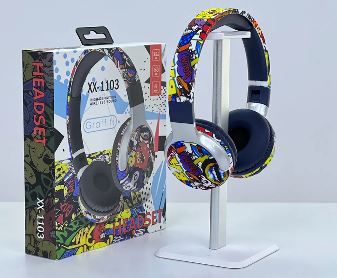 Casque Sans Fil Bluetooth Graffiti XX-1103 / Bleu