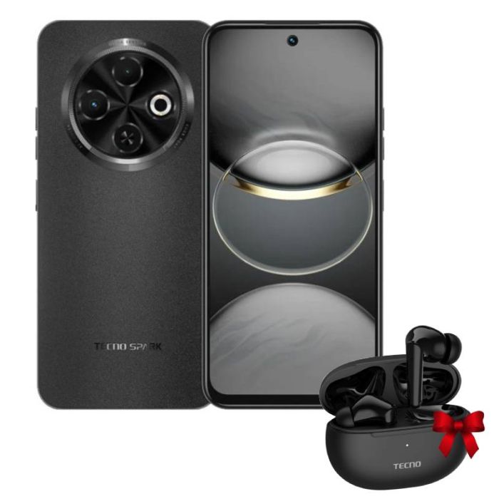 Smartphone TECNO Spark 30C 8Go 256Go Noir + Earbuds TECNO Offert