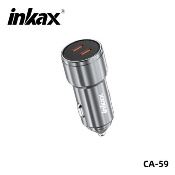 INKAX CA-59 QC3.0 60W Dual C-Port Fast Charging Car Charger