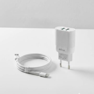 Chargeur INKAX HC10 IP 2.4 LIGHTNING Pour IPhone - Blanc 1