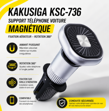 support téléphone magnétique KSC-736 pour voiture 1 support téléphone magnétique KSC-736