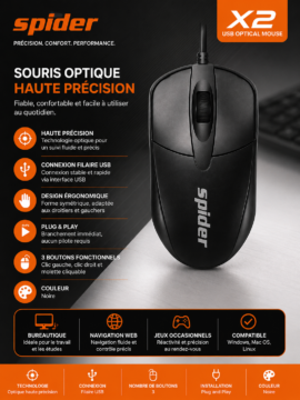 souris filaire Spider X2 1 souris filaire Spider X2