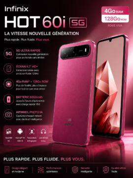 Smartphone Infinix Hot 60i 5G 4Go 128Go Rouge Prune 1 Infinix Hot 60i 5G 4Go 128Go Rouge Prune