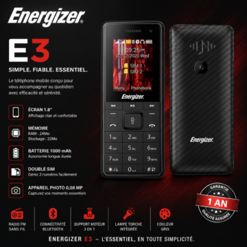 Téléphone portable ENERGIZER E3 1 Téléphone portable ENERGIZER E3
