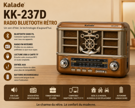 Haut Parleur et Radio FM Sans fil KALADE KK-237D