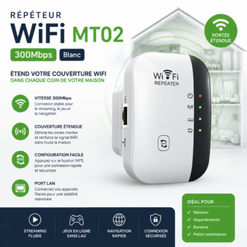 Répéteur WiFi MT02 300Mbps Blanc