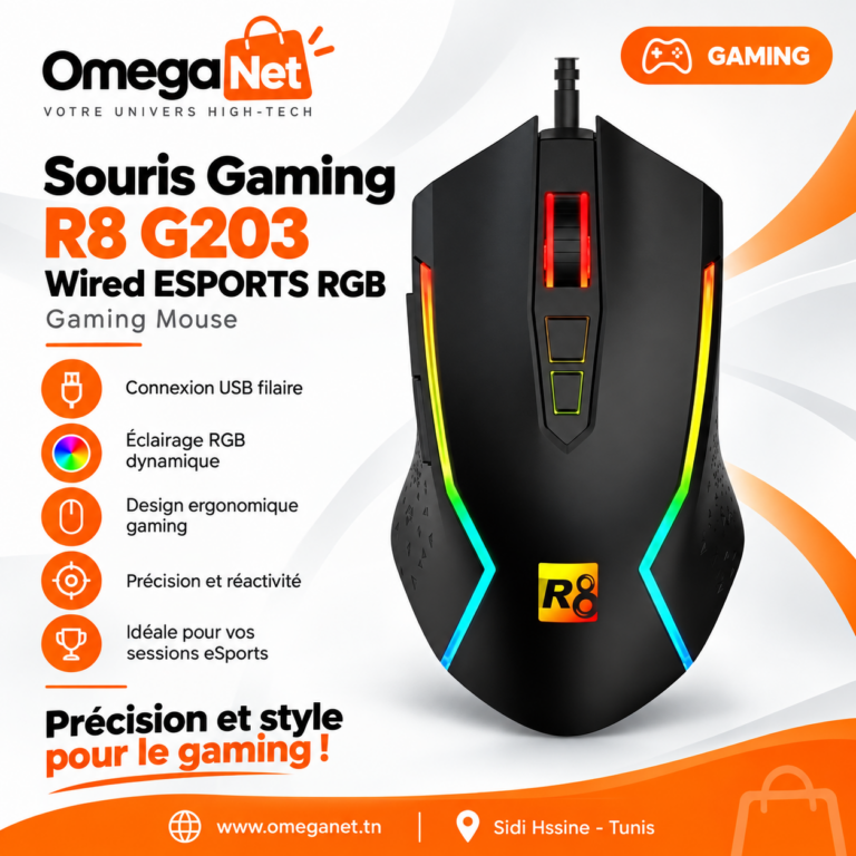Souris Gaming R8 G203 Wired ESPORTS RGB 4 Souris Gaming R8