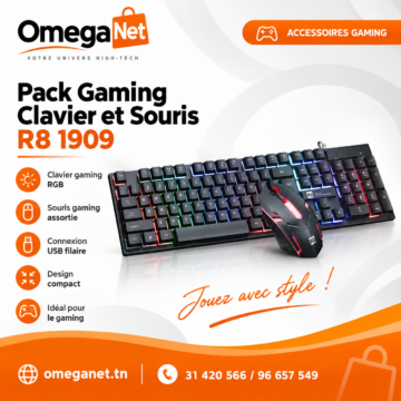 Pack Gaming Clavier et Souris R8 1909