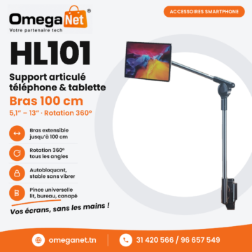 Support articulé téléphone & tablette à pince – Ezra HL101 4 Support articulé téléphone & tablette à pince