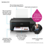 IMPRIMANTE À RÉSERVOIR INTÉGRÉ COULEUR EPSON L1110 + 5 BOUTEILLES D'ENCRE 2