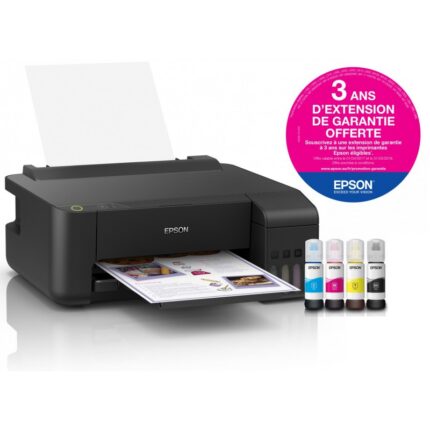 IMPRIMANTE À RÉSERVOIR INTÉGRÉ COULEUR EPSON L1110 + 5 BOUTEILLES D'ENCRE