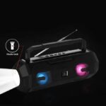 Kisonli Haut Parleur - Enceinte Bluetooth Avec Lampe Torche - KS-1999 - Noir 3