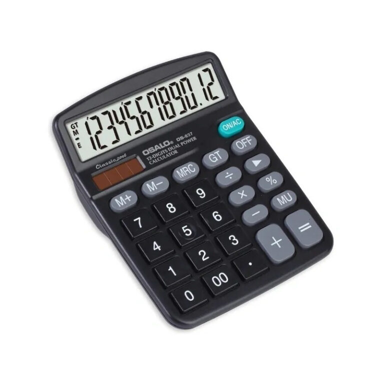 Calculatrice De Bureau Solaire/Piles Verte - Format Compact 14.5x12 Cm - Pour Étudiants & Bureau - 4