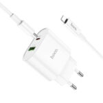 CHARGEUR HOCO C95A 2 PORTS TYPE-C VERS LIGHTNING - BLANC 3
