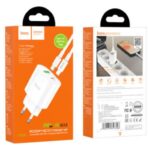 CHARGEUR HOCO C95A 2 PORTS TYPE-C VERS LIGHTNING - BLANC 2