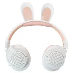 casque bluetooth BUNNY EAR KT-56 - Blanc & Rose