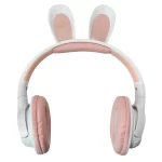 Casque Bluetooth BUNNY EAR KT-56 - Blanc & Rose