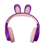 Casque Bluetooth BUNNY EAR KT-56 - Violet & Rose