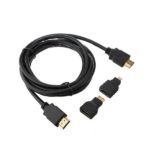 Cable HDTV HDMI 3 en 1 + Micro HDMI + Mini HDMI 1 Câble HDMI 3 en 1 vers Micro HDMI + Mini HDMI + HDMI Mâle-Mâle - Longueur du câble: 1.5 m - Couleur Noir