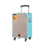 Haut Parleur Sans Fil B-V12 + 2 Microphones Sans Fil / BLEU