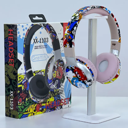 Casque Sans Fil Bluetooth Graffiti XX-1103 / Rose