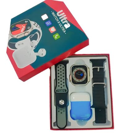 Montre Connectée Ultra 8 + Airpods + 2 Ceintures - Noir