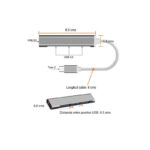 Hub C-809 4 Ports Type C Vers USB Silver