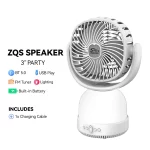ZQS-F802 Portable Mini Bt haut-parleur avec ventilateur, Éclairage, TWS 3