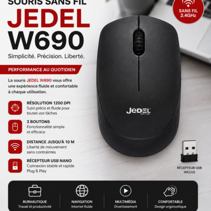 Souris Sans Fil JEDEL W690 - Noir