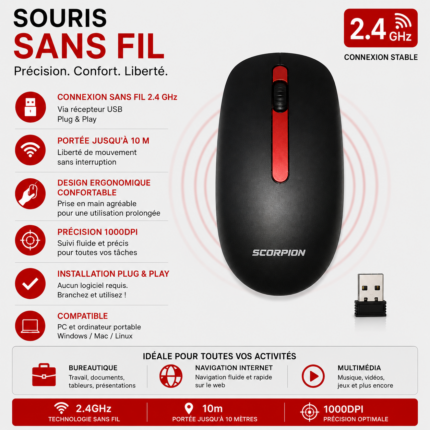 SOURIS SANS FIL SCORPION SM009