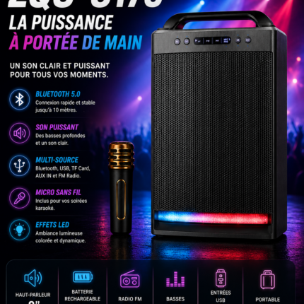 Vente en Ligne smartphone Tunisie, PC portable, ordinateur de bureau - OmegaNet 59 Sing-e ZQS8170 Speaker Portable BT