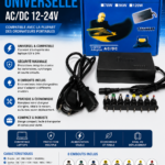 Alimentation Universel AC/DC 12-24V avec 8 Embouts