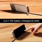 Câble USB-C vers USB-C PD 240W avec support pliable pour téléphone 3 Câble USB-C vers USB-C PD