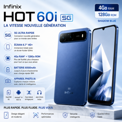 Infinix Hot 60i 5G 4Go128Go Bleu Shadow