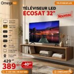 TV LED HD 32" Ecosat ECO32T2 Ultra Performant – HDMI & USB – Gris