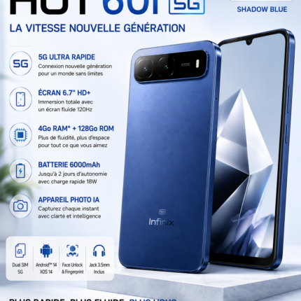 Infinix Hot 60i 5G 4Go128Go Bleu Shadow