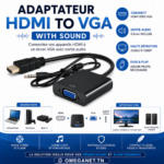 Adaptateur HDMI vers VGA avec Audio