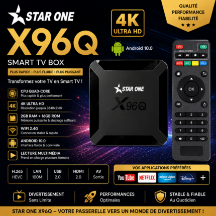 Page d’accueil 17 STAR ONE X96Q Smart TV Box 4K