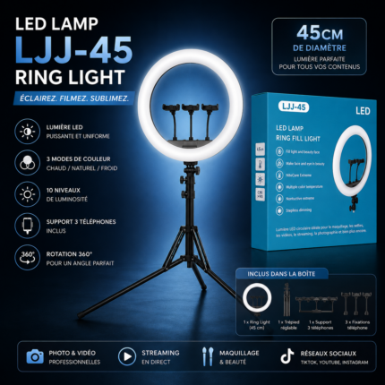 Vente en Ligne smartphone Tunisie, PC portable, ordinateur de bureau - OmegaNet 59 LLJ-45 RING LIGHT
