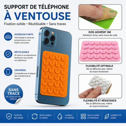 Vente en Ligne smartphone Tunisie, PC portable, ordinateur de bureau - OmegaNet 59 Support De Téléphone Portable à Ventouse