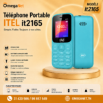 Téléphone Portable ITEL it2165 – Double SIM, Radio FM et Batterie Longue Durée