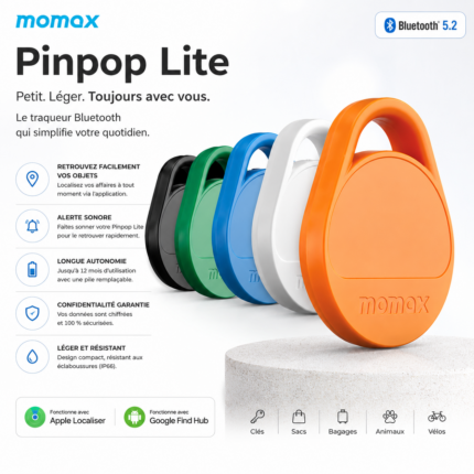 Momax Pinpop Lite – Traceur Bluetooth Intelligent