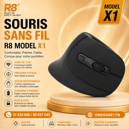 Souris Sans Fil Verticale R8 X1