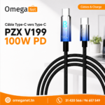 Câble Type-C vers Type-C PZX V199 100W PD Super Fast Charge 1 Câble Type-C vers Type-C PZX V199 100W